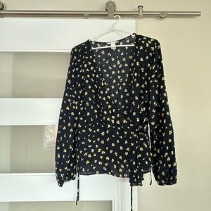 H&M Tie Floral Top
